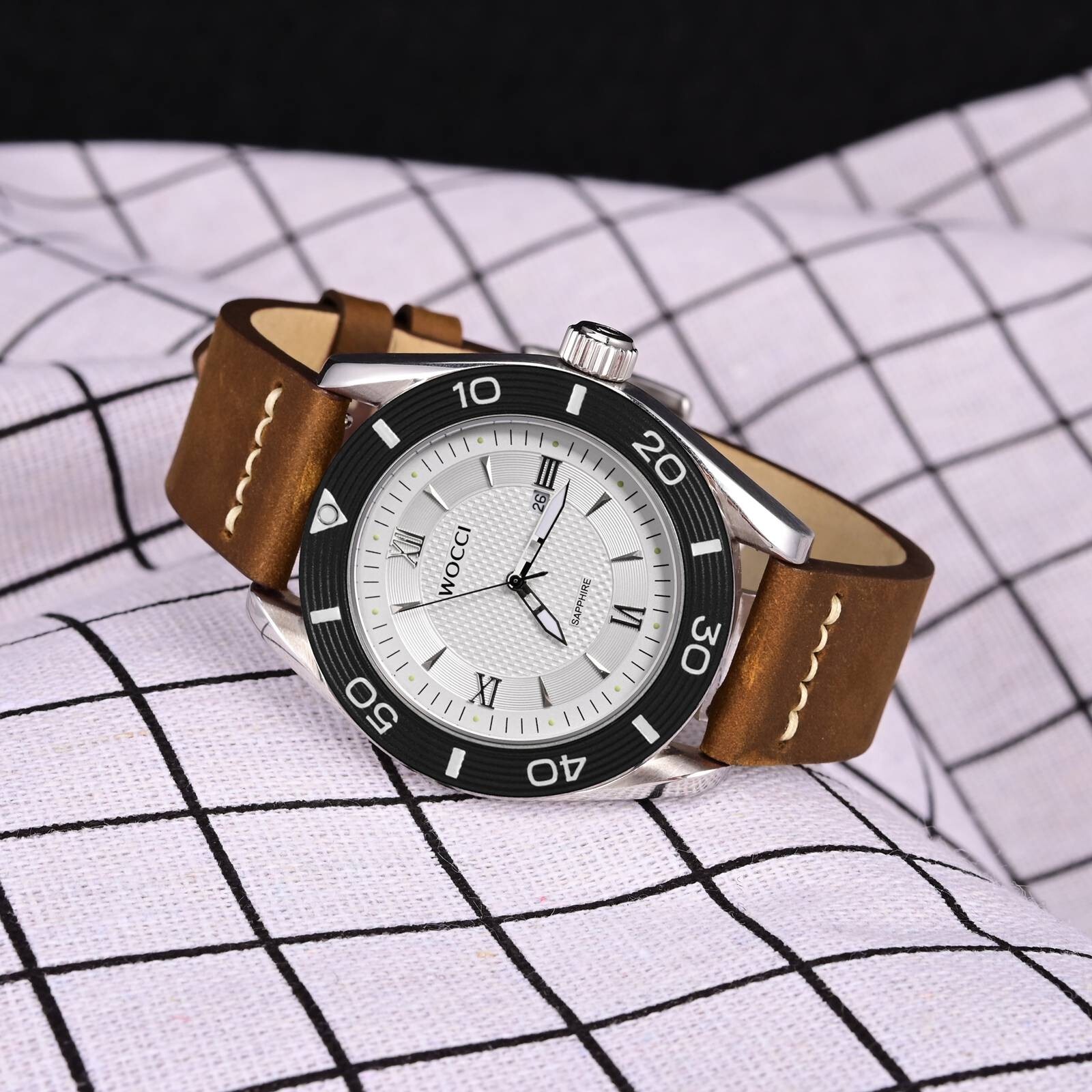 WOCCI Top Grain Leather Watch Band 17 18 19 20 21 22 24 26mm Men Watch Strap