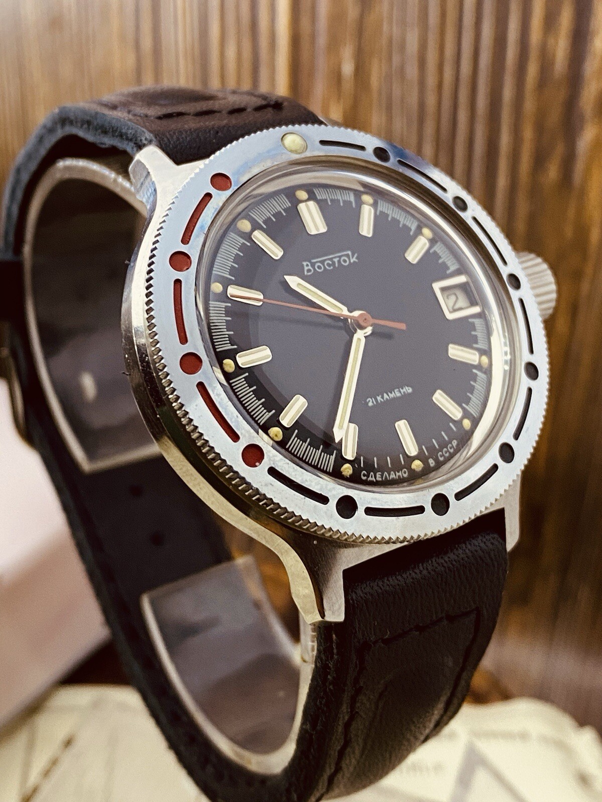 ☭ NOS Watch Vostok 2416Б Amphibian 21 J Diver Soviet USSR Vintage SERVICED #6518