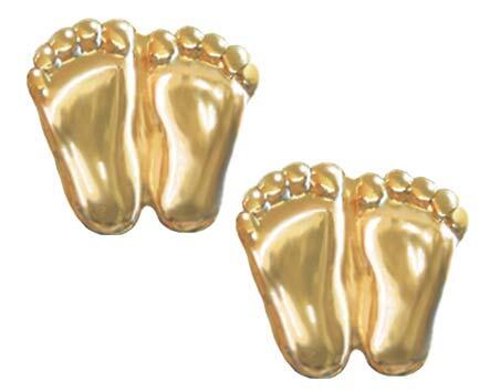 Precious Feet, 14K Gold Plated, Post Earrings Pro-Life Jewelry, Earrings