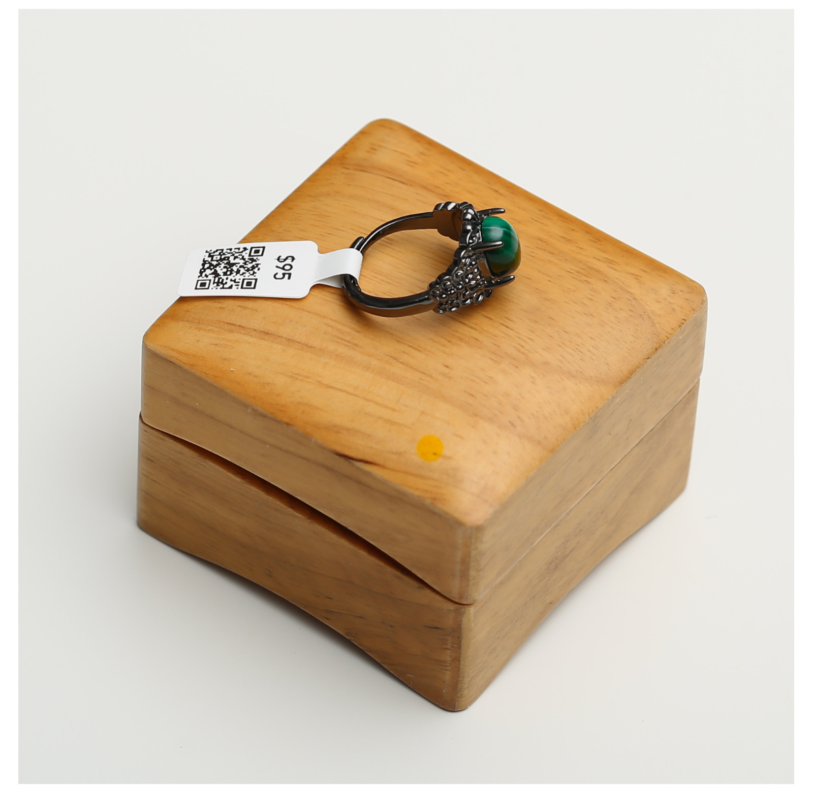 Genuine Malachite Handmade Ring Jewelry Gift + Elegant CASE 555-00