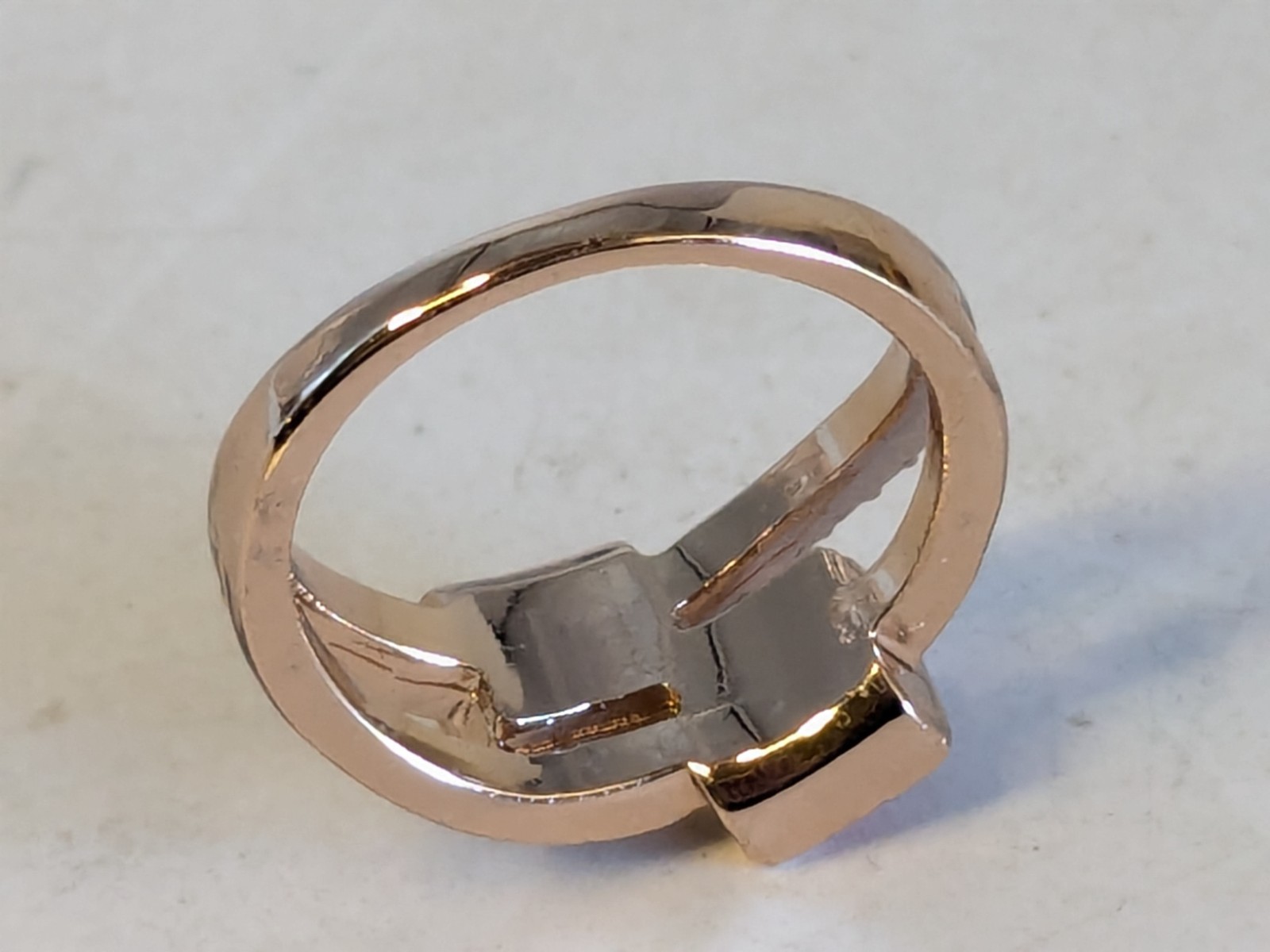 Faux Citrine and Topaz Princess Cut 18KRGP Ring Jewelry
