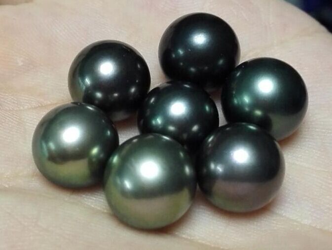 HUGE 13MM NATURAL TAHITIAN GENUINE ROUND BLACK LOOSE PEARL UNDRILLED