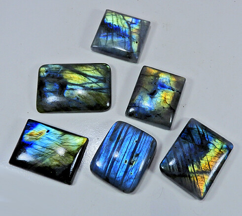 NATURAL MULTI LABRADORITE OCTAGON SHAPE CABOCHON LOOSE GEMSTONE WHOLESALELOT ZB1