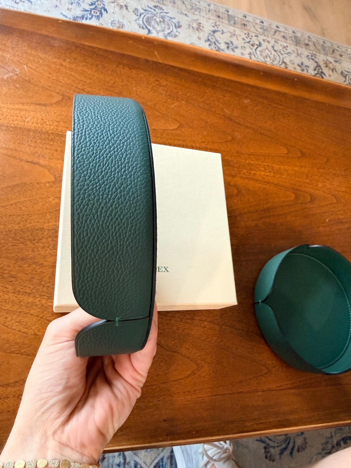ROLEX 2x Nesting Tray LEATHER 100% authentic NEW IN BOX WATCHES & WONDERS Green
