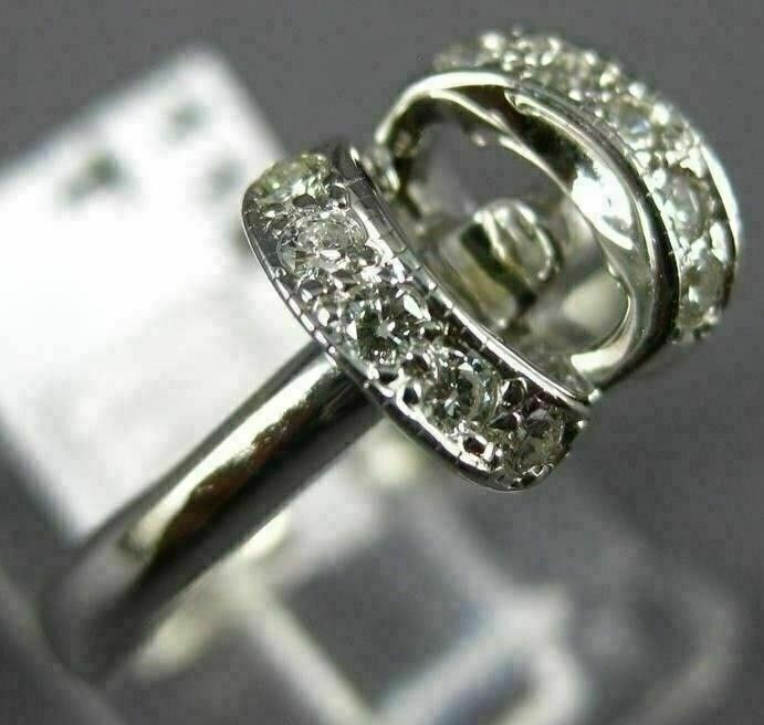 ESTATE .22CT DIAMOND 14KT WHITE GOLD TENSION SEMI MOUNT ENGAGEMENT RING #12118