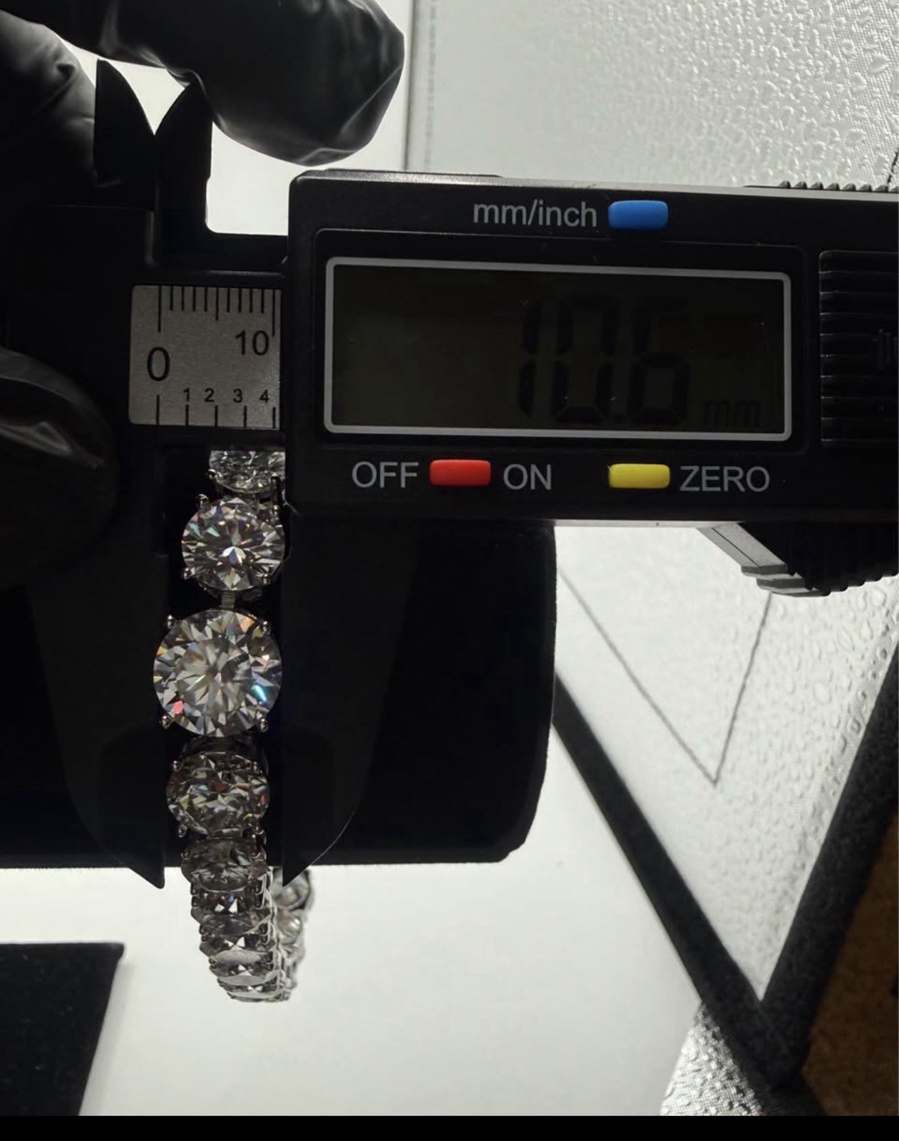 18K white gold Over sterling 925 silver Moissanite Graduated 10.6mm Tennis