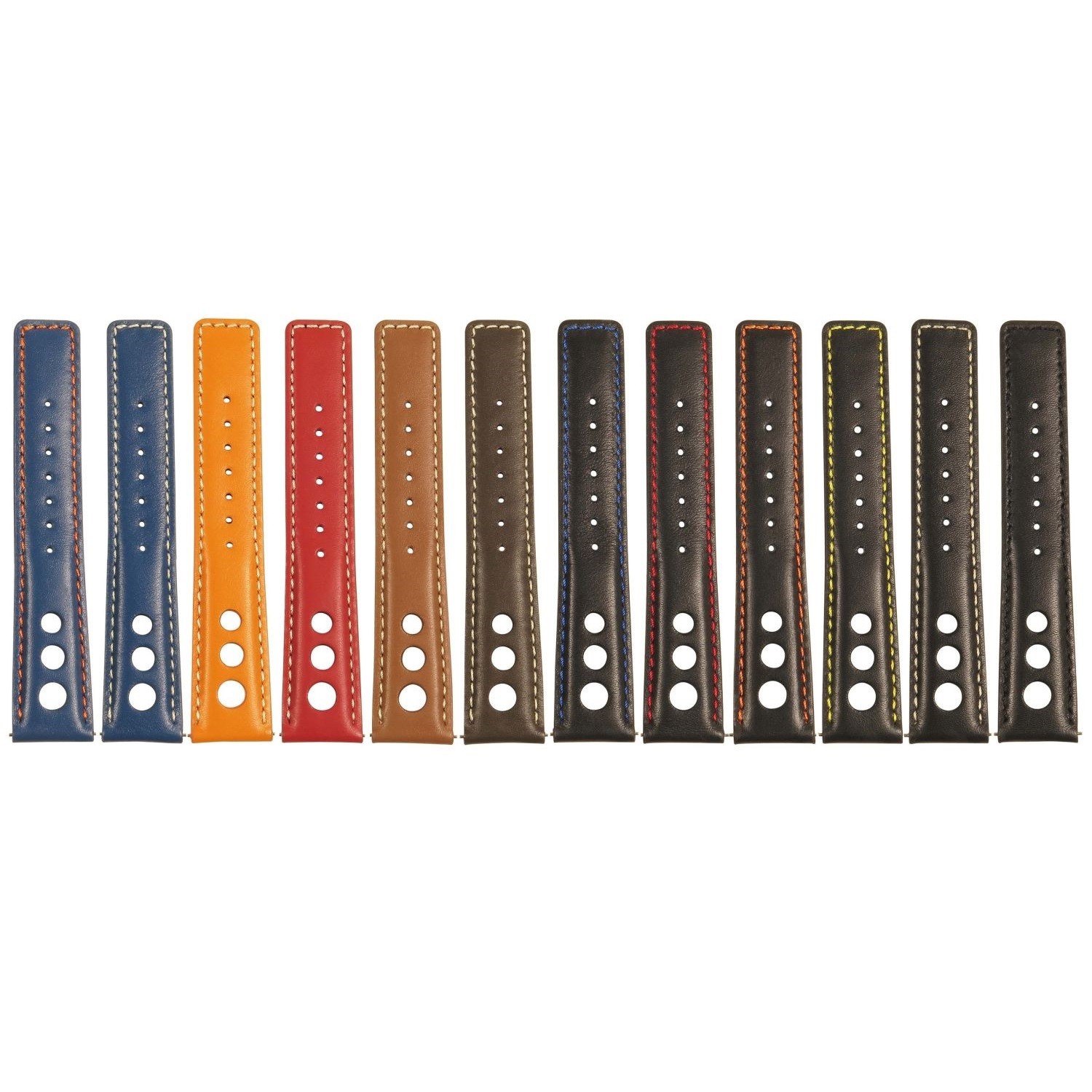 StrapsCo Genuine Leather Rally Watch Band Strap Quick Release 20mm 22mm 24mm
