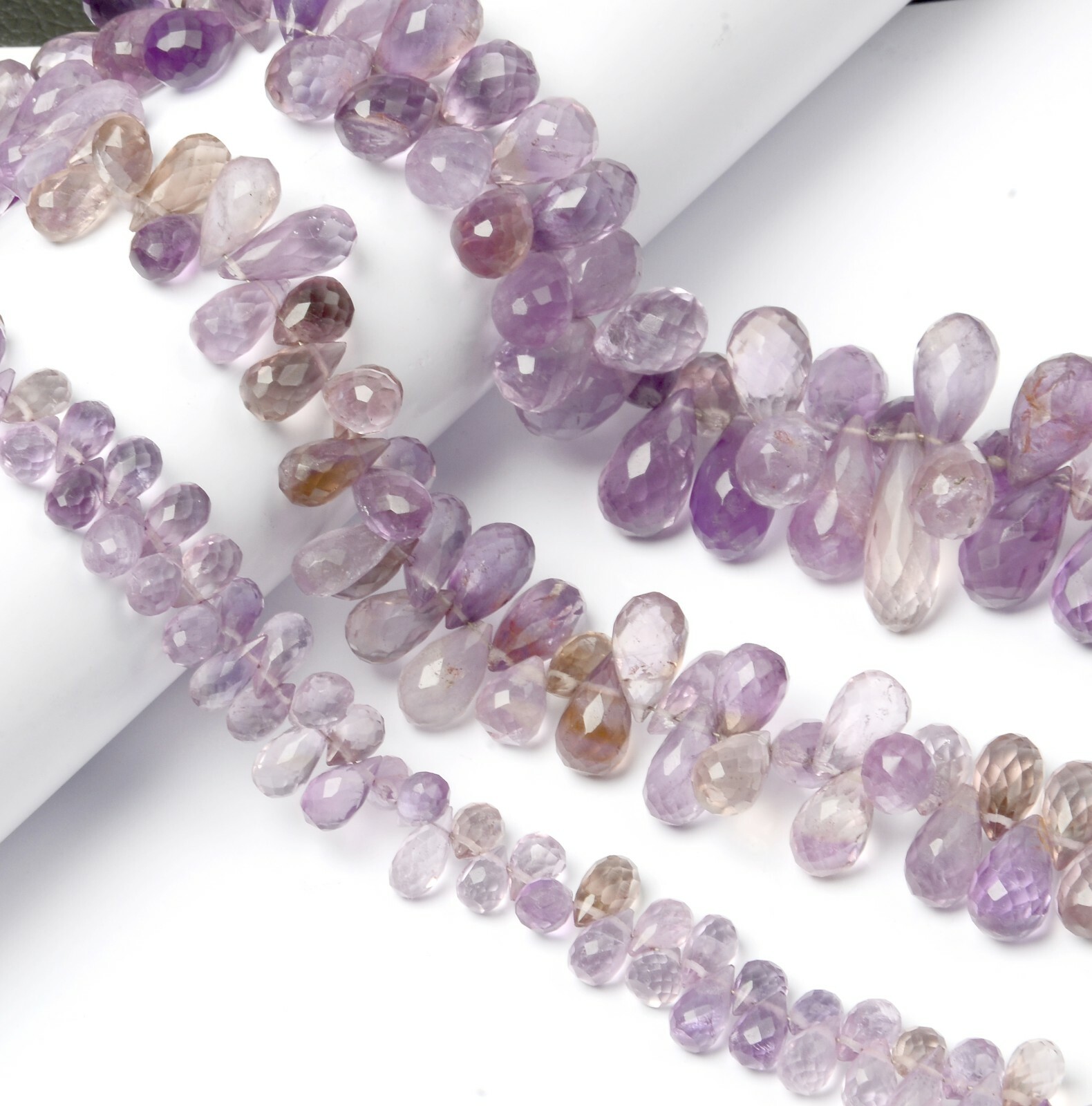Natural Amethyst Gemstone Drop Beads, 8 Inch Strand Size 4X7-5X8 MM Beads RNB-68