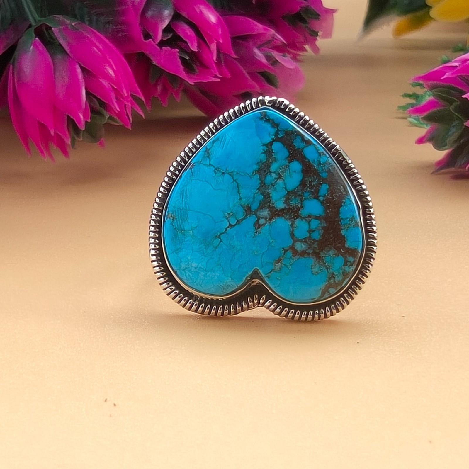 Turquoise Gemstone 925 Silver Handmade Statement Ring Jewelry