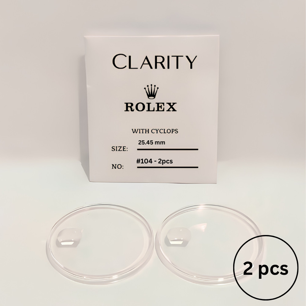 Plastic Plexi Watch Crystals for Rolex Datejust 2pcs with Cyclops B25-104-J1