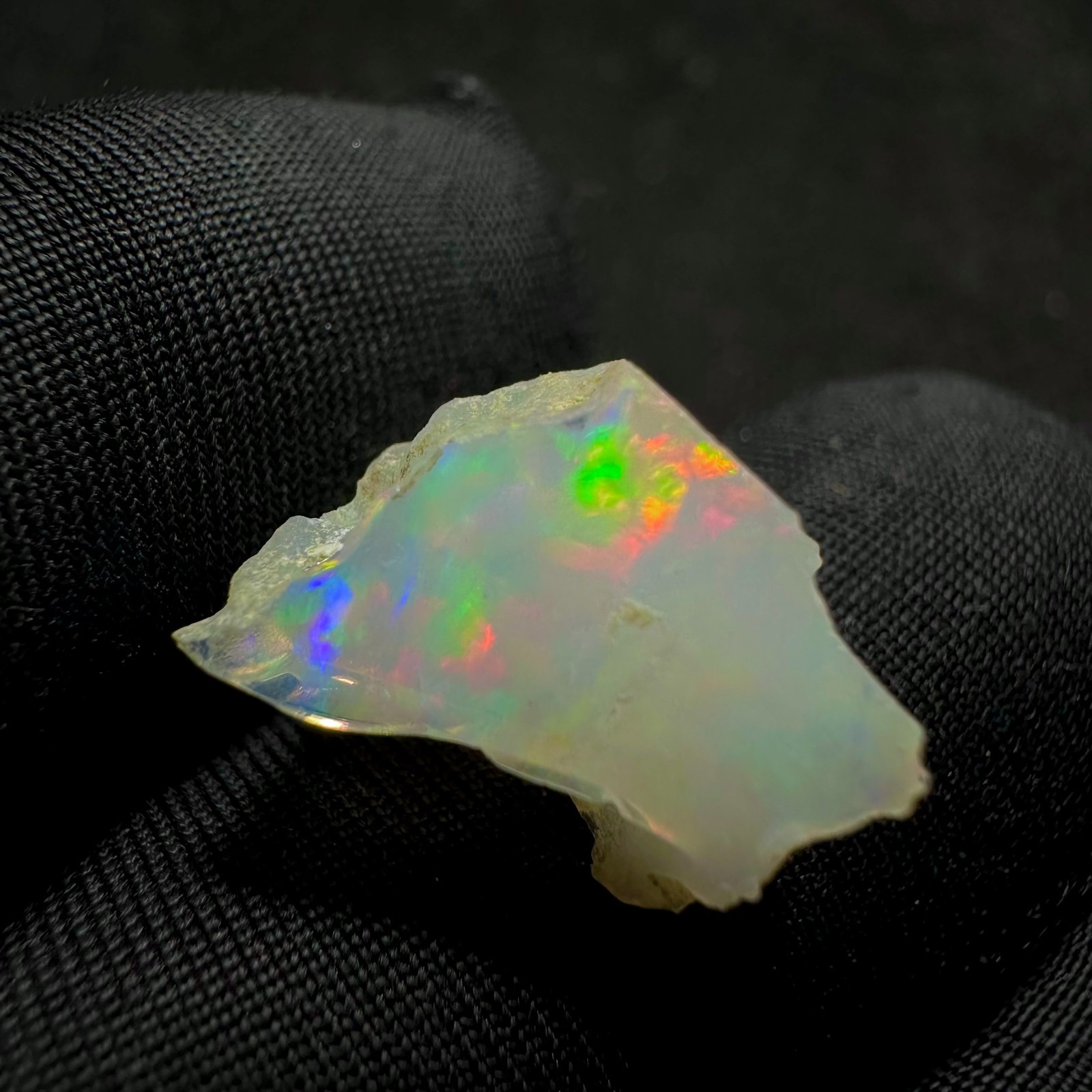 Natural White Ethiopian Opal Rough, Rainbow Fire Raw Opal, Play Of Color Opal