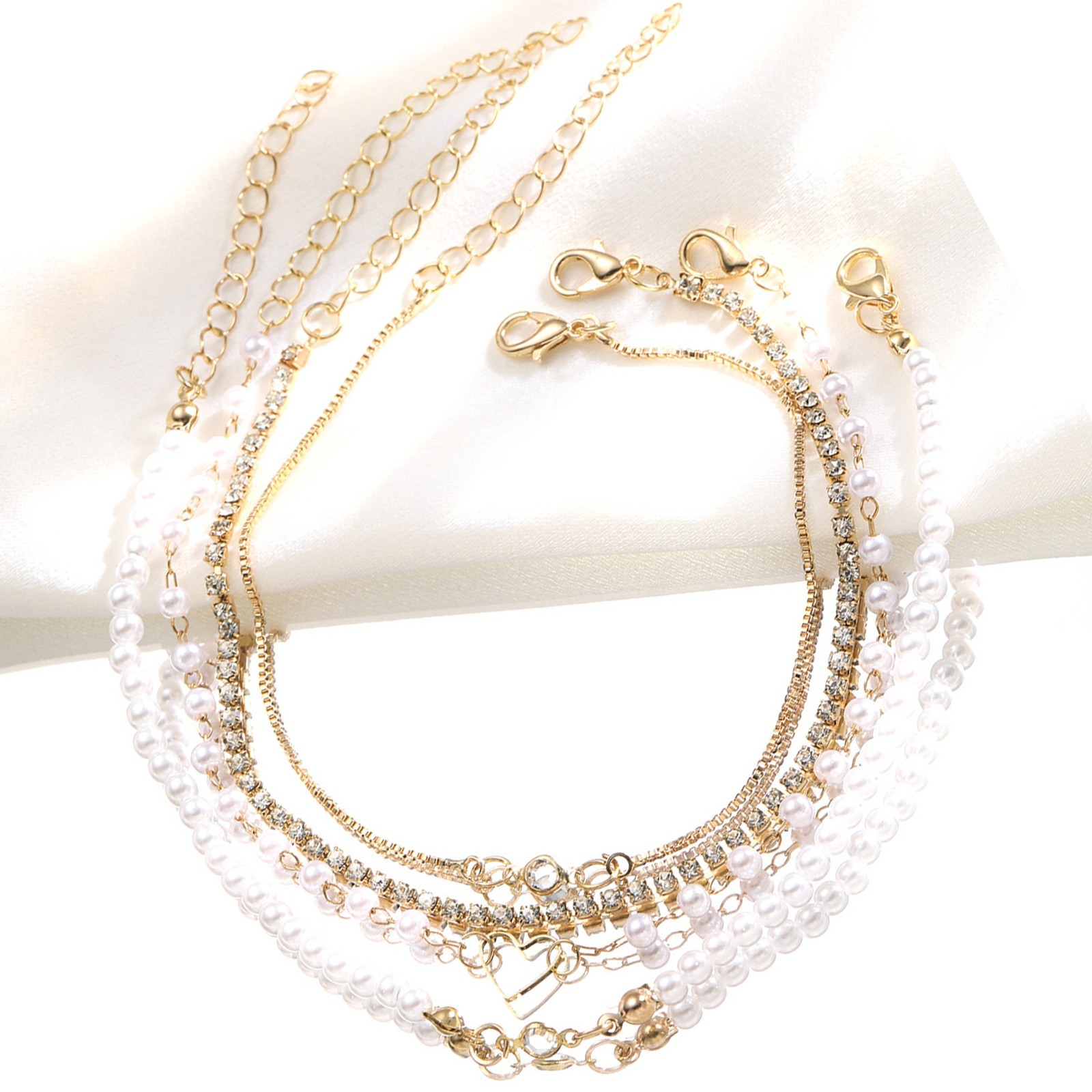 14K Gold Plated Ankle Bracelets for Women, Cute Anklets Set Pack Jewelry Gift