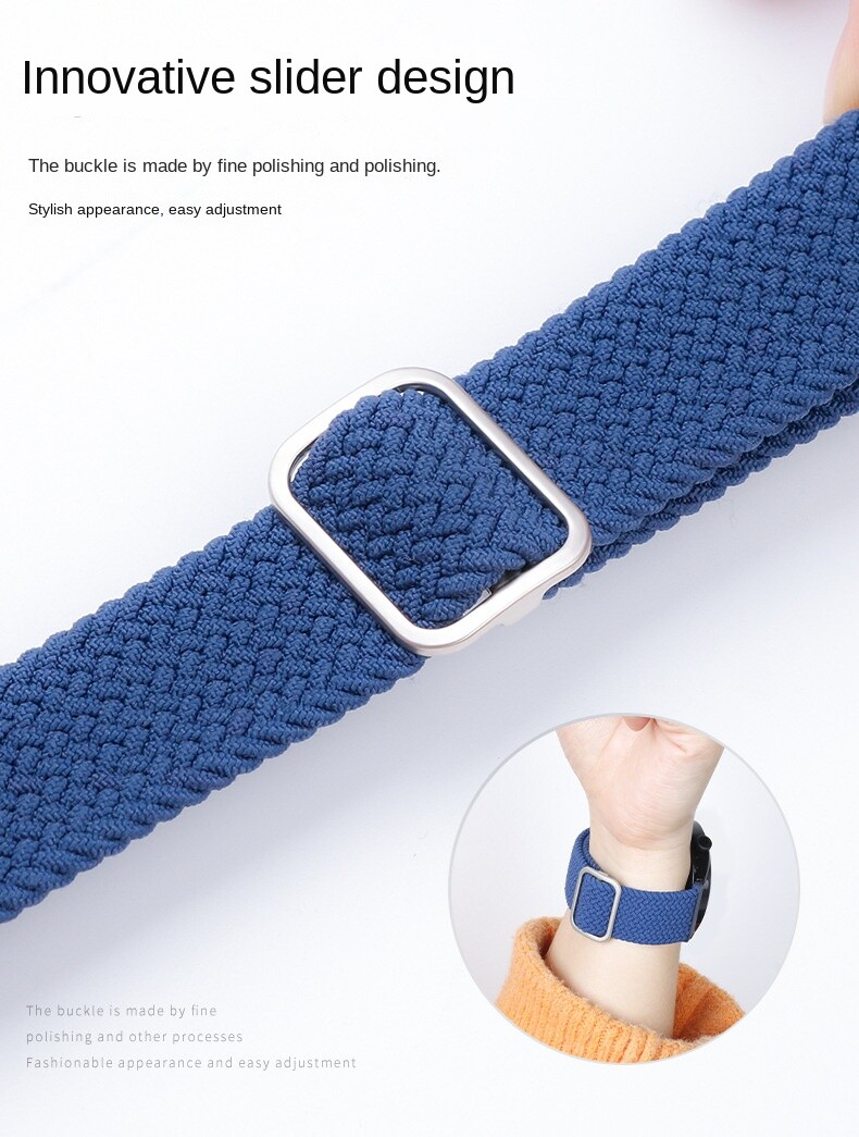 High Quality Adjustable Nylon Braided Elastic Sport Watch Band Strap 20mm 22mm
