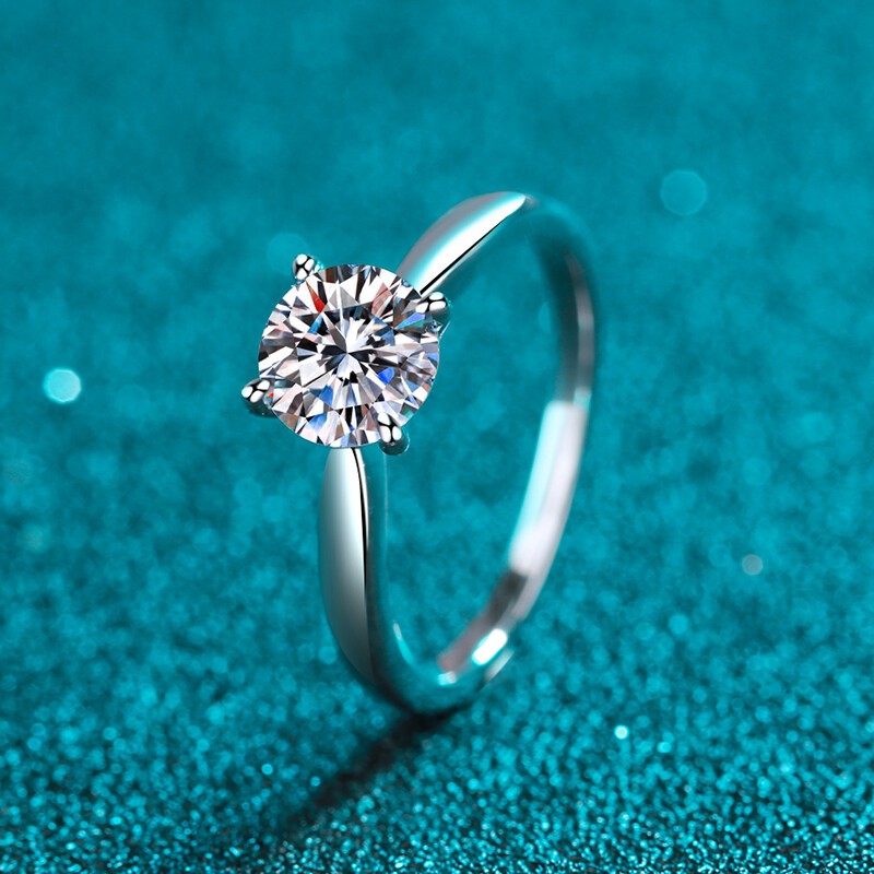 0.5Ct-2Ct VVS1 Moissanite Solitaire Wedding Engagement Ring 925 Sterling Silver