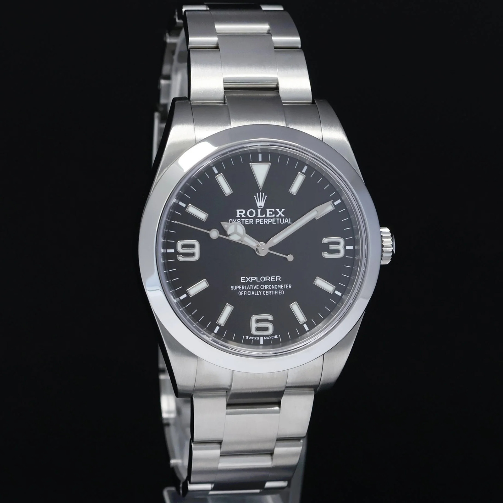 2016 MINT Rolex 214270 Explorer Black BLUE LUME 3-6-9 Steel 39mm Watch Box