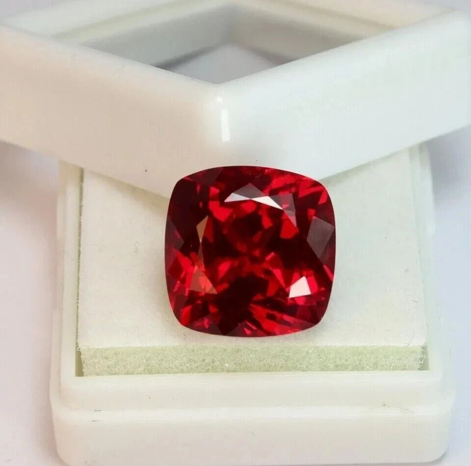 4.55 Ct Natural Certified Blood Red Ruby Cushion Cut Faceted Loose Gemstone