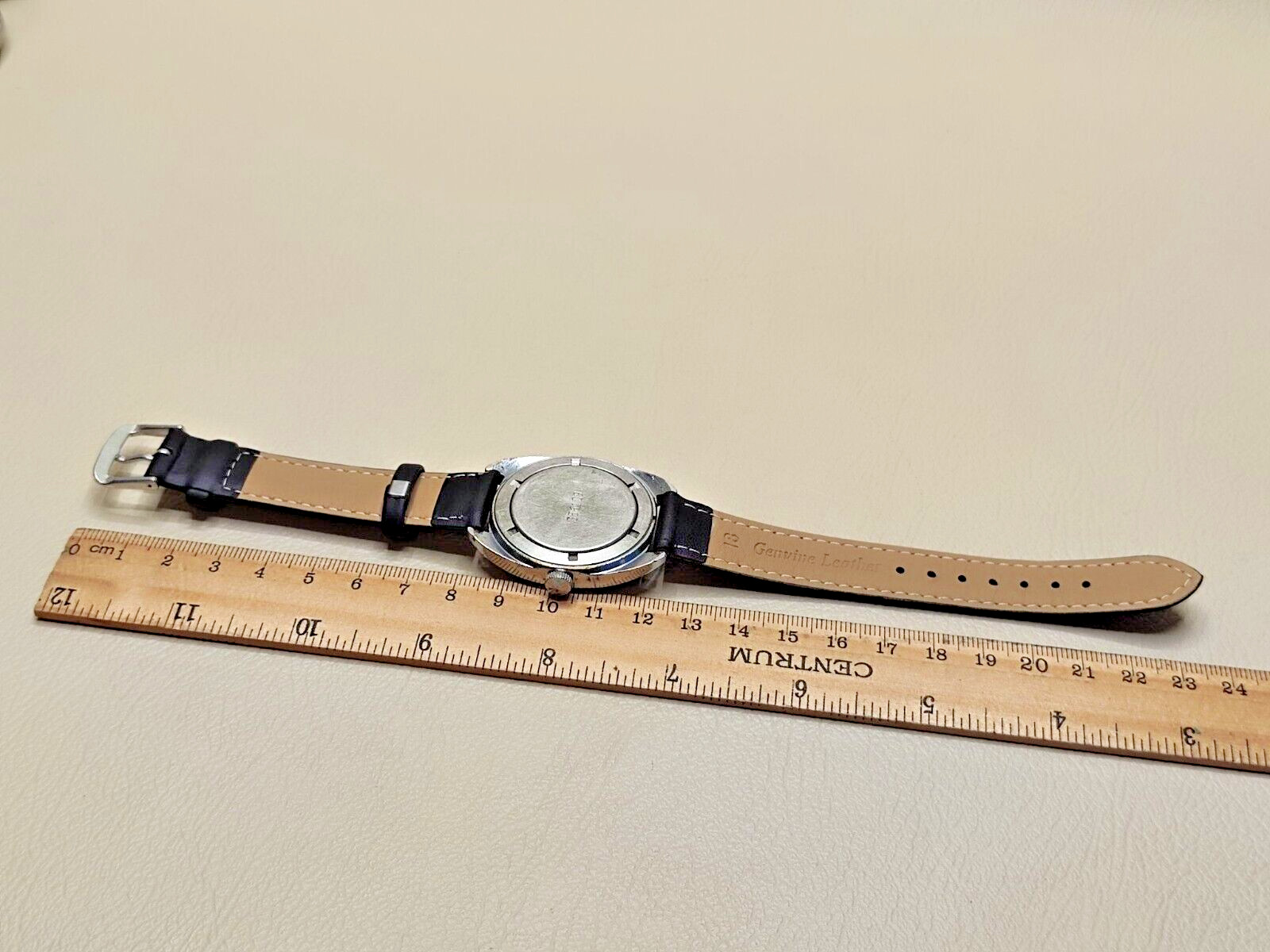 Poljot 2614.2H men’s mechanical wristwatch 17 stones white dial date indicator