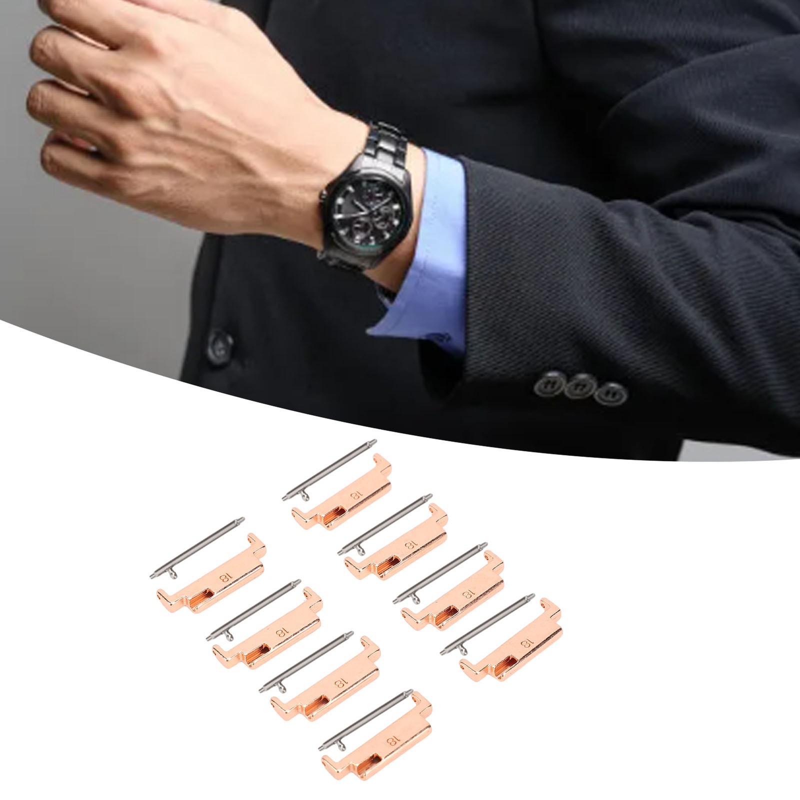 4 Pairs Band Adapters And Lugs Metal Connection Adapter For 18-22mm Watch Strap