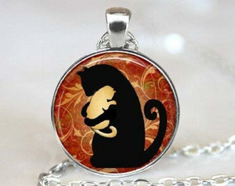 CAT KITTEN LOVE Pendant Charm Sterling 925 Silver plated 20″ Necklace gold gift