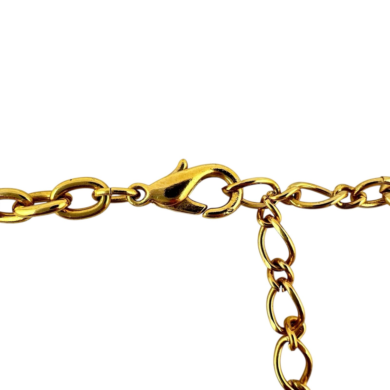 Modernist Contemporary Abstract Rose Swirls Gold Tone 19″ Statement Necklace