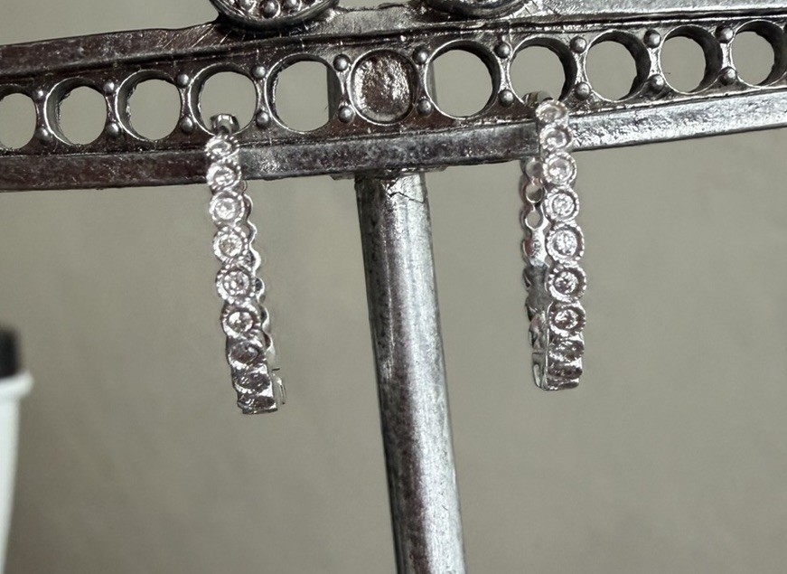 Gabriel & Co. 14K White Gold Diamond Huggies Earrings