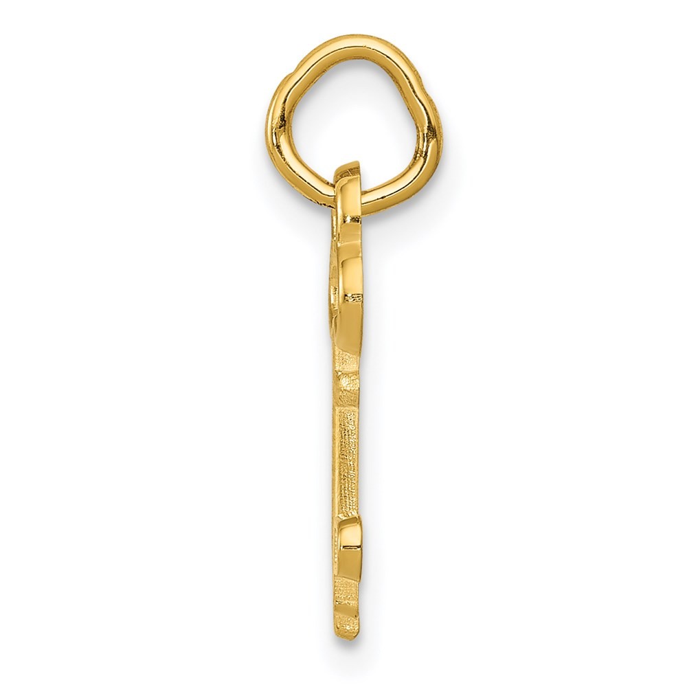 14K Yellow Gold Key Letter P Initial CharmP endant; Length 15.53 mm; Wt. 0.35 g