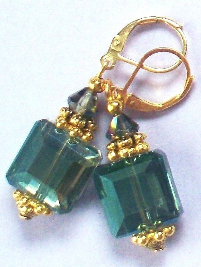 colorized CRYSTAL drops Lever back handcrafted YOU CHOOSE XX
