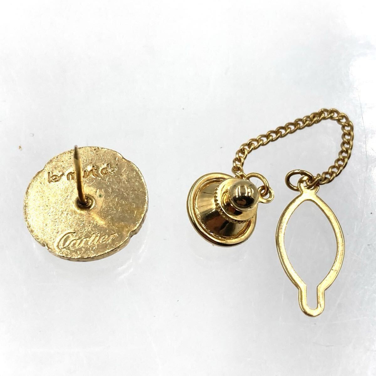 Cartier le must de Cartier Cufflinks and Tie Tack Set Bordeaux Gold Hardware 2C