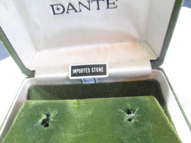 Dante Cufflinks Vintage in Box Imported Stone Wrap Around