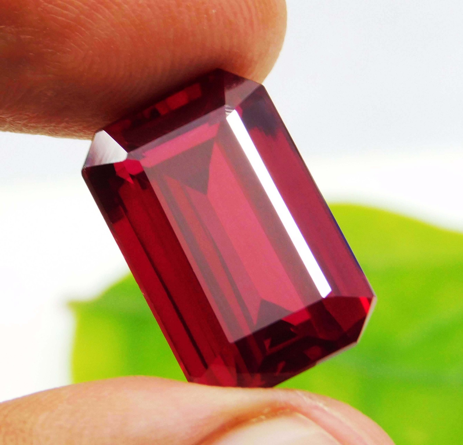 20.00Ct Natural Red Ruby Certified Madagascar Emerald Cut Loose Gemstone