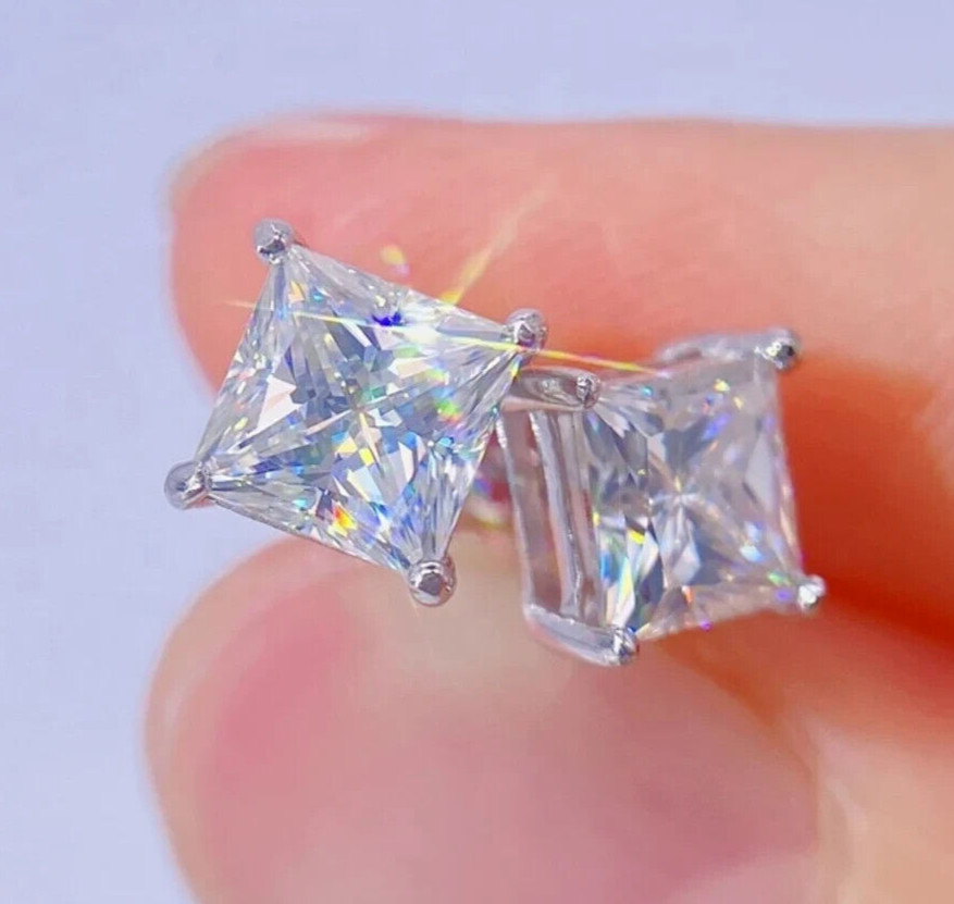 2.50 Ct Certified Off White Diamond Solitaire Studs 925 Silver Great Shine