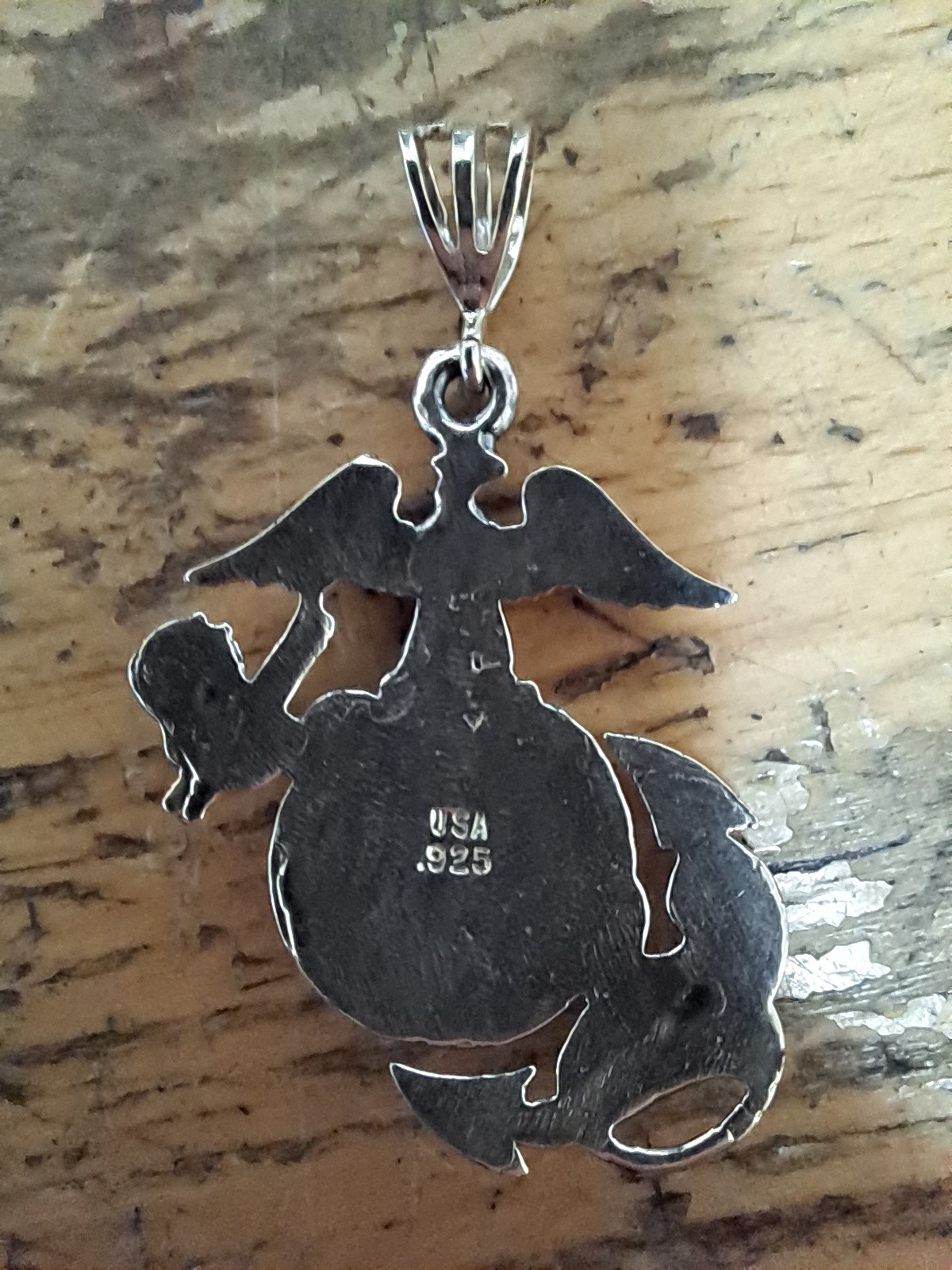 New! Marine Corps .925 Sterling Silver Pendant