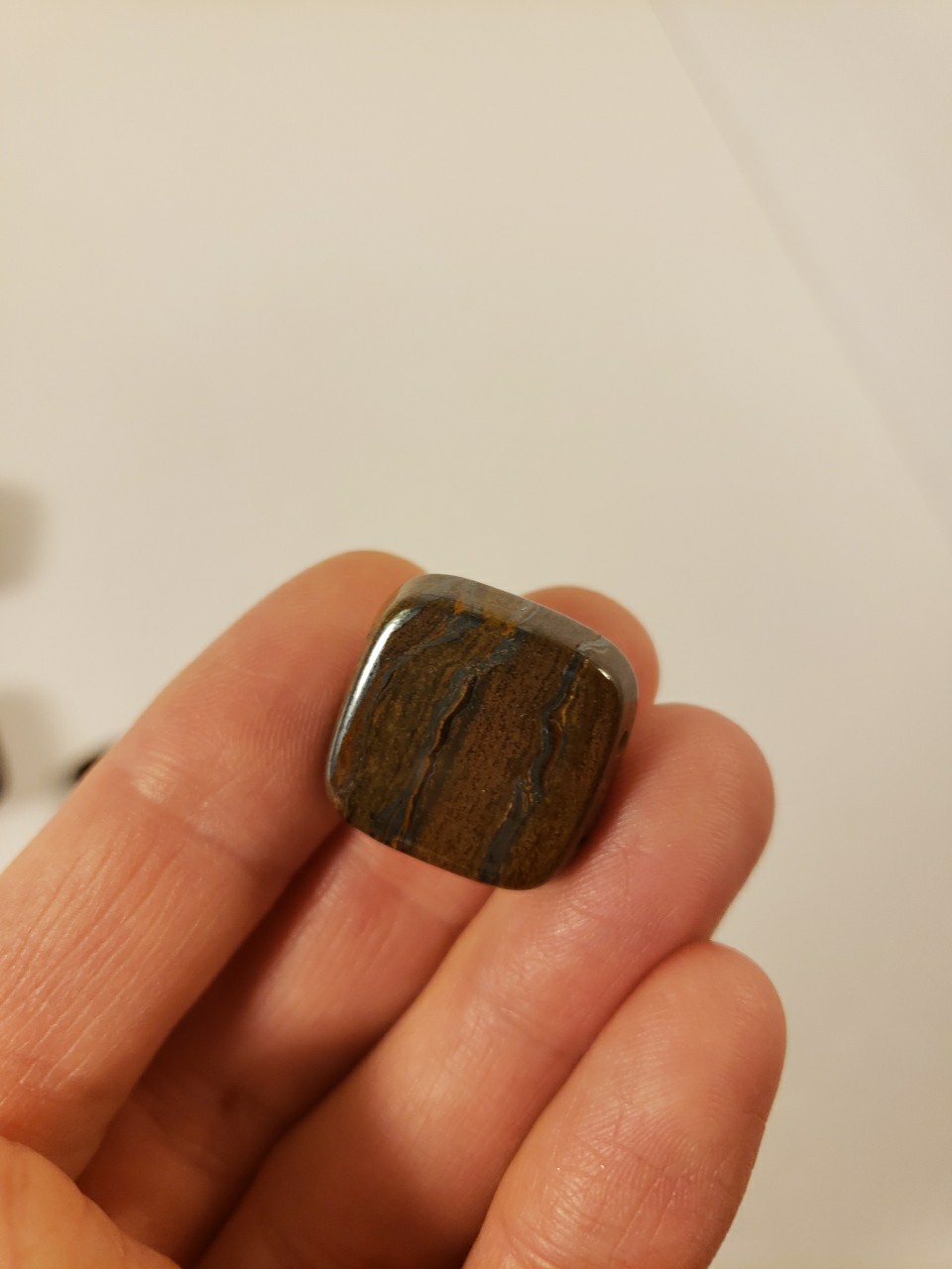 5 Stone Beads Golden Brown Square Tiger Iron Gemstone Jewelry Making 2-hole