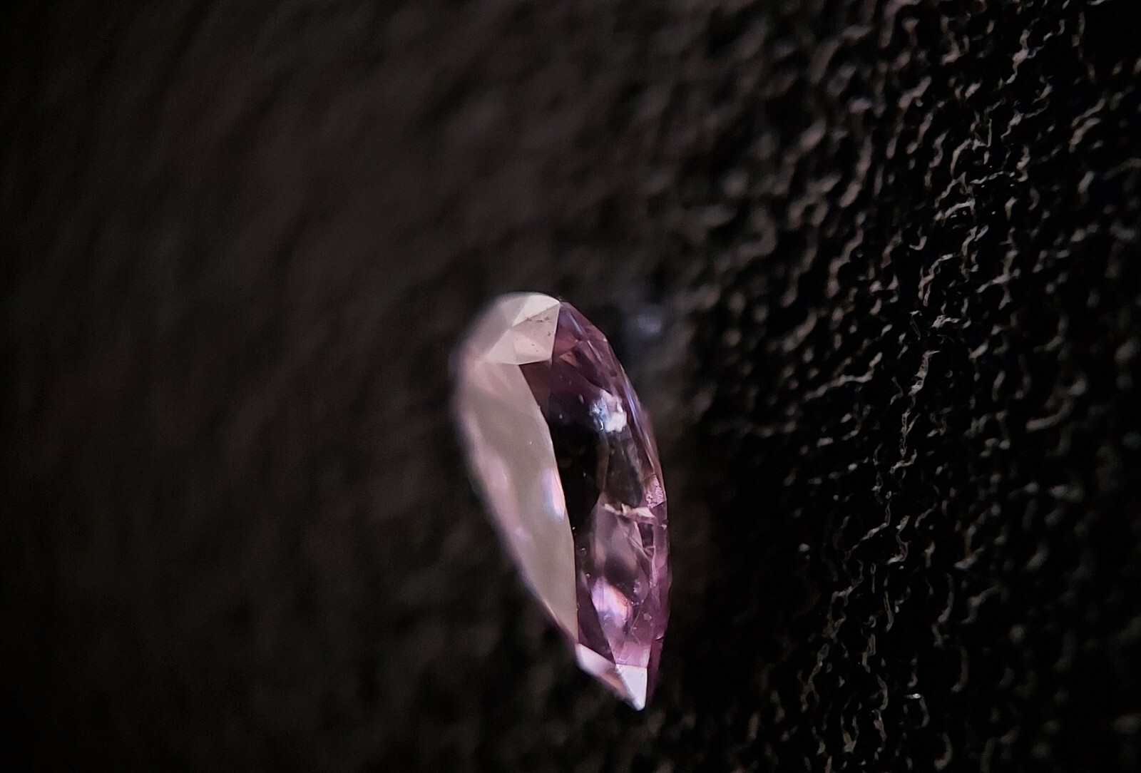 0.11ct AUSTRALIAN FANCY PUTPLISH PINK DIAMOND Pear Shape Clarity SI1 Unique Colo