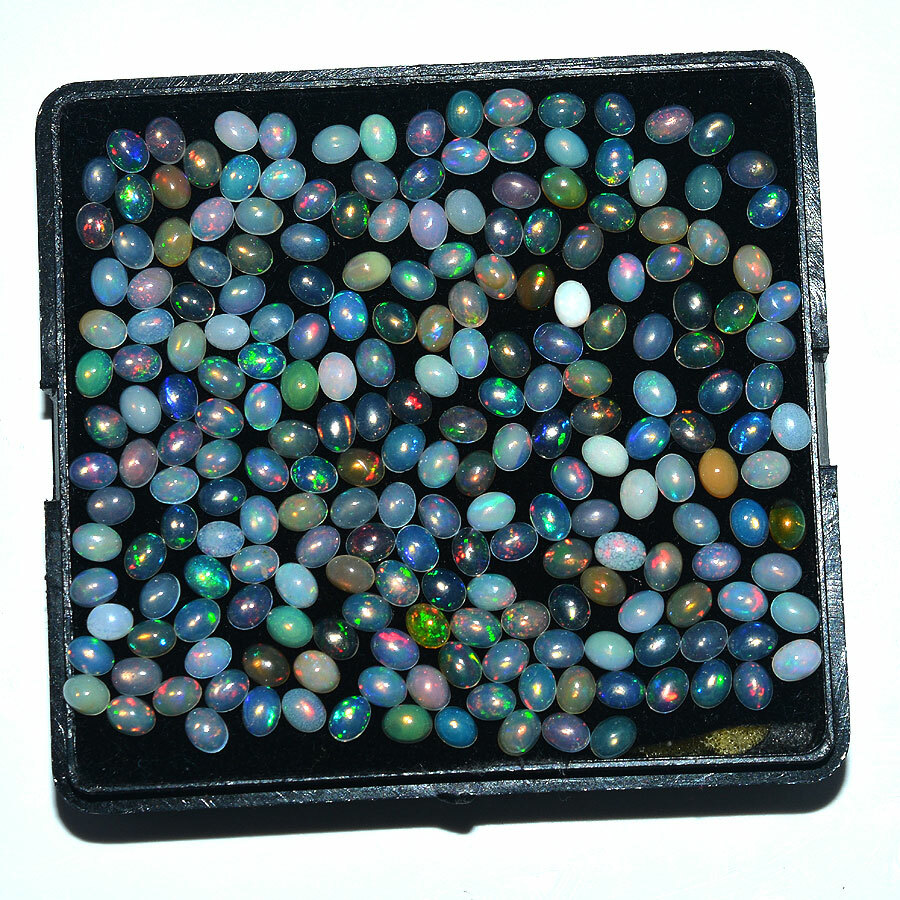 20 Pcs Natural Opal Ethiopia Flashy Colors 4mmx3mm Top Grade Loose Gemstones Lot