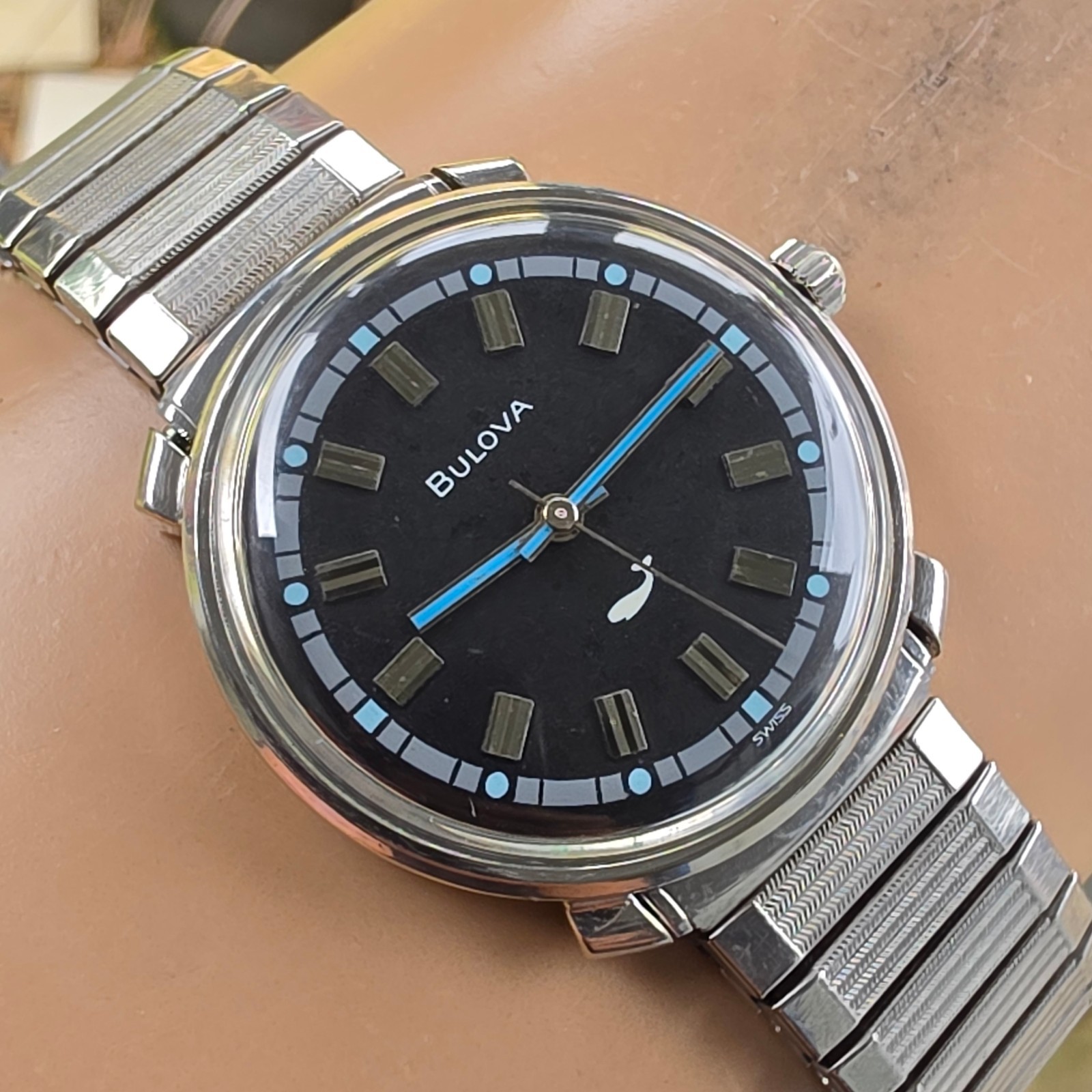 Vintage BULOVA SEA KING”FR” men’s manual wind watch 11BLC 10K White G.F 1967