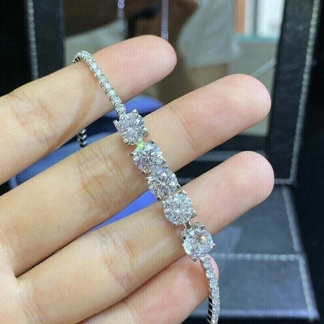 20Ct Round Cut Lab Created Diamond Tennis Bracelet 14K White Gold Plated