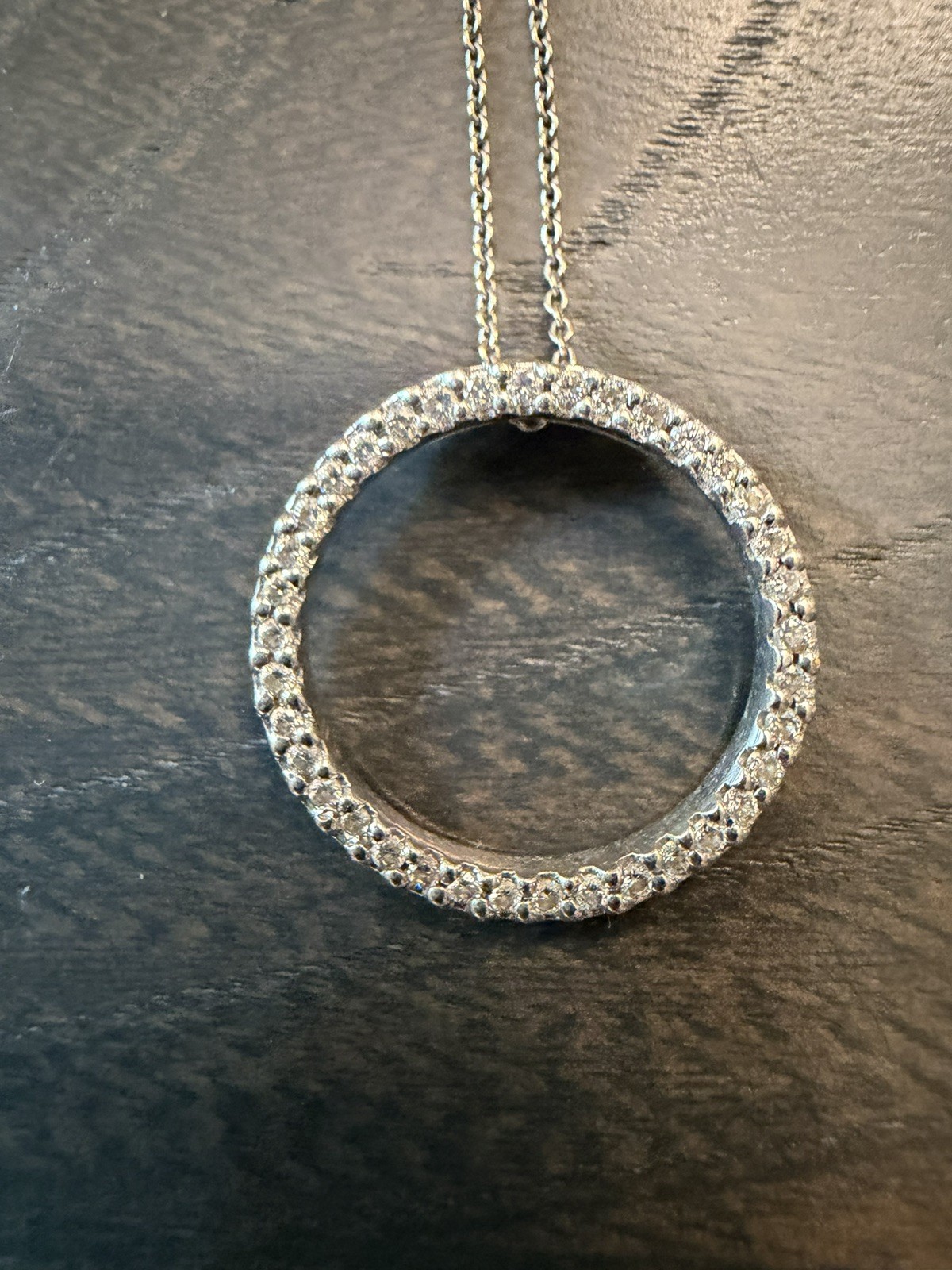 Roberto Coin Tiny Treasures Diamond Pendant Necklace 18K White Gold 0.09ct 18″