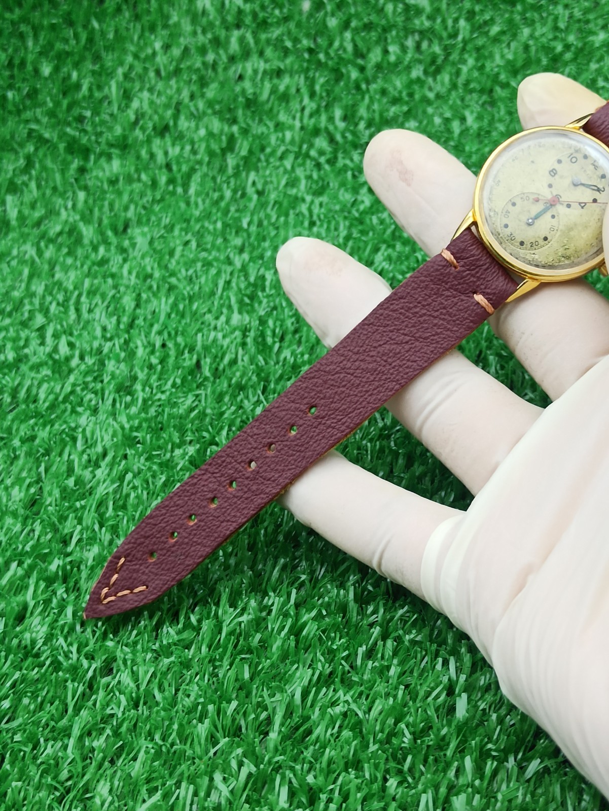 Vintage TELL Swiss Doctors Watch Duo Dial Manual Wind 1940s Gold Plated RUNNING