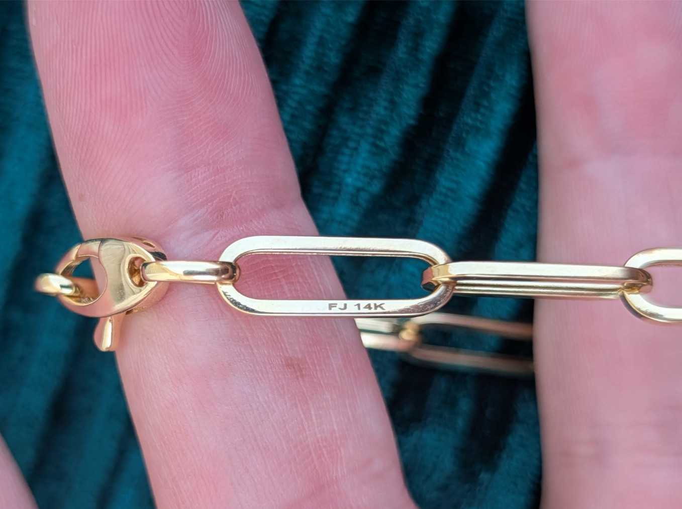 14k Yellow Gold Paperclip Link Bracelet 7.5″ 4.49g 11 Links Lobster Claw Clasp
