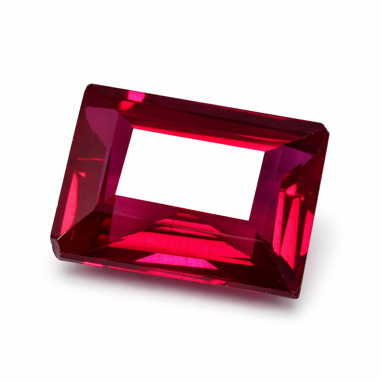Red Ruby Emerald Cut Natural 6.55 Ct Loose Gemstone CERTIFIED