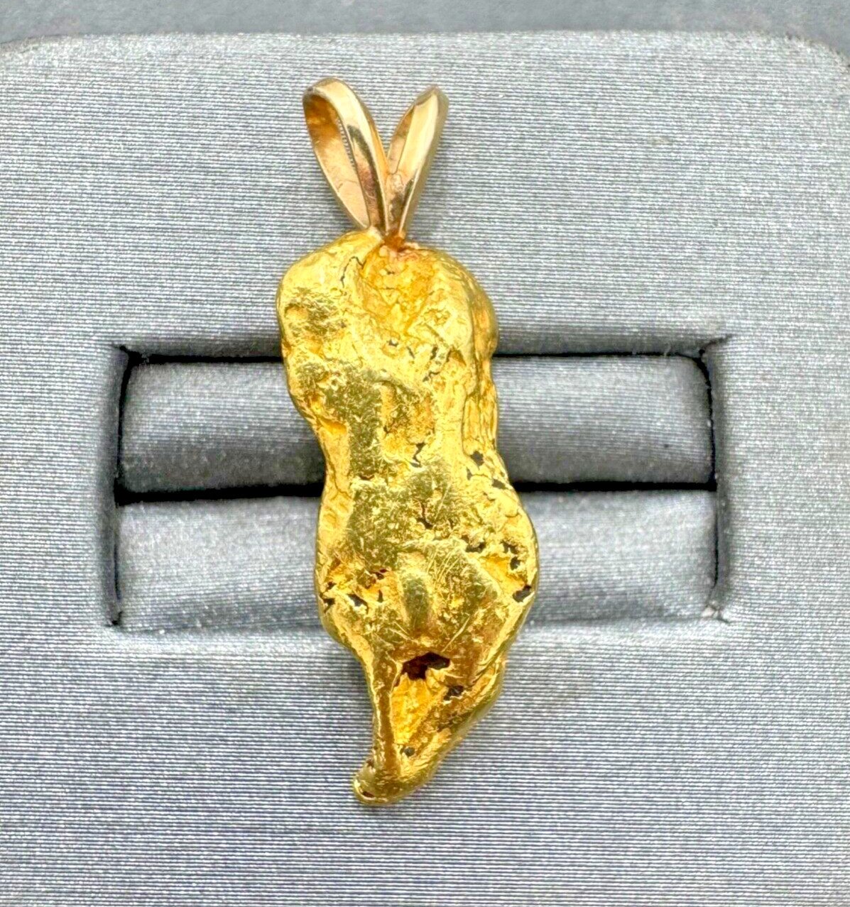 California Placer Yellow 84.74% Gold Nugget 8.8 grams with 3mm Bale Pendant