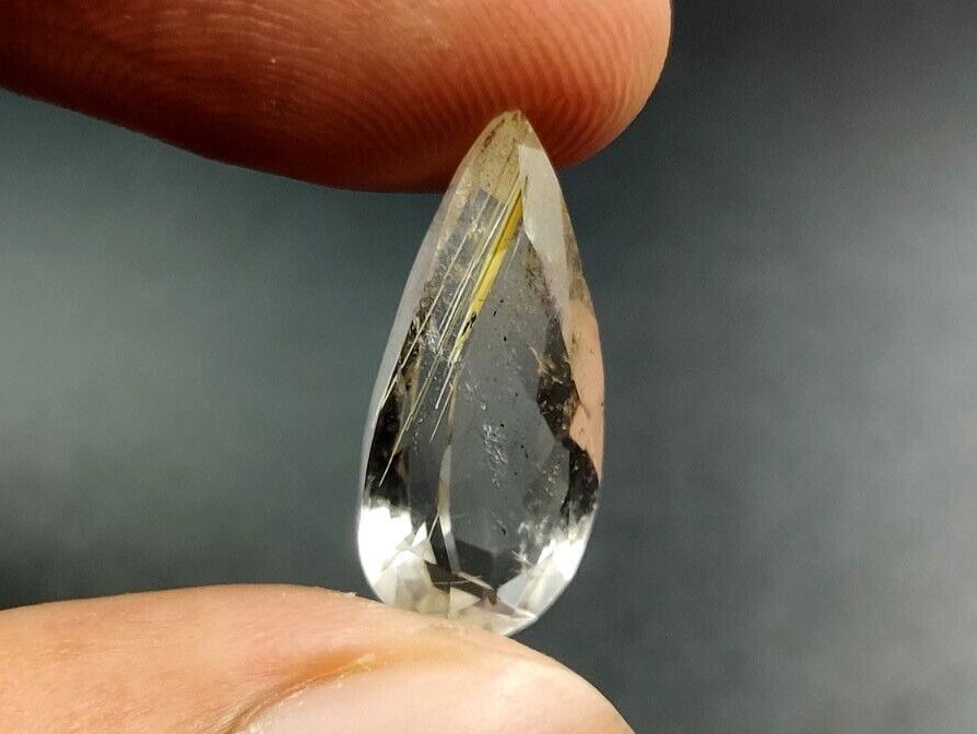 9.10 Carat Rutilated Quartz Pear Shape Gemstone W67