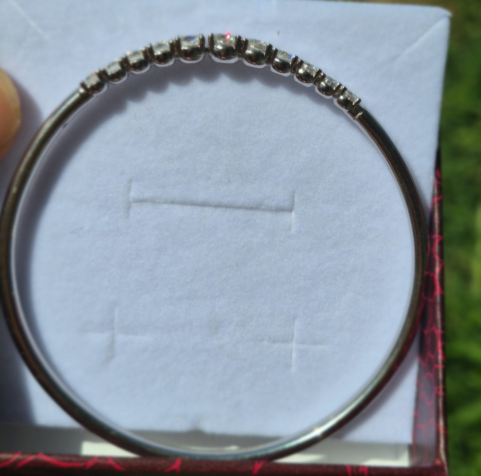 GRA Certified 3.6 Carat D VVS1 Gradient Moissanite Bangle 925 Sterling Silver