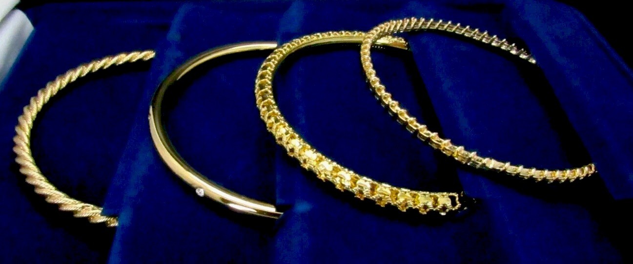CAMROSE & KROSS JACQUELINE KENNEDY SET OF 4 JBK 24K GP BRACELETS 8″ NIB