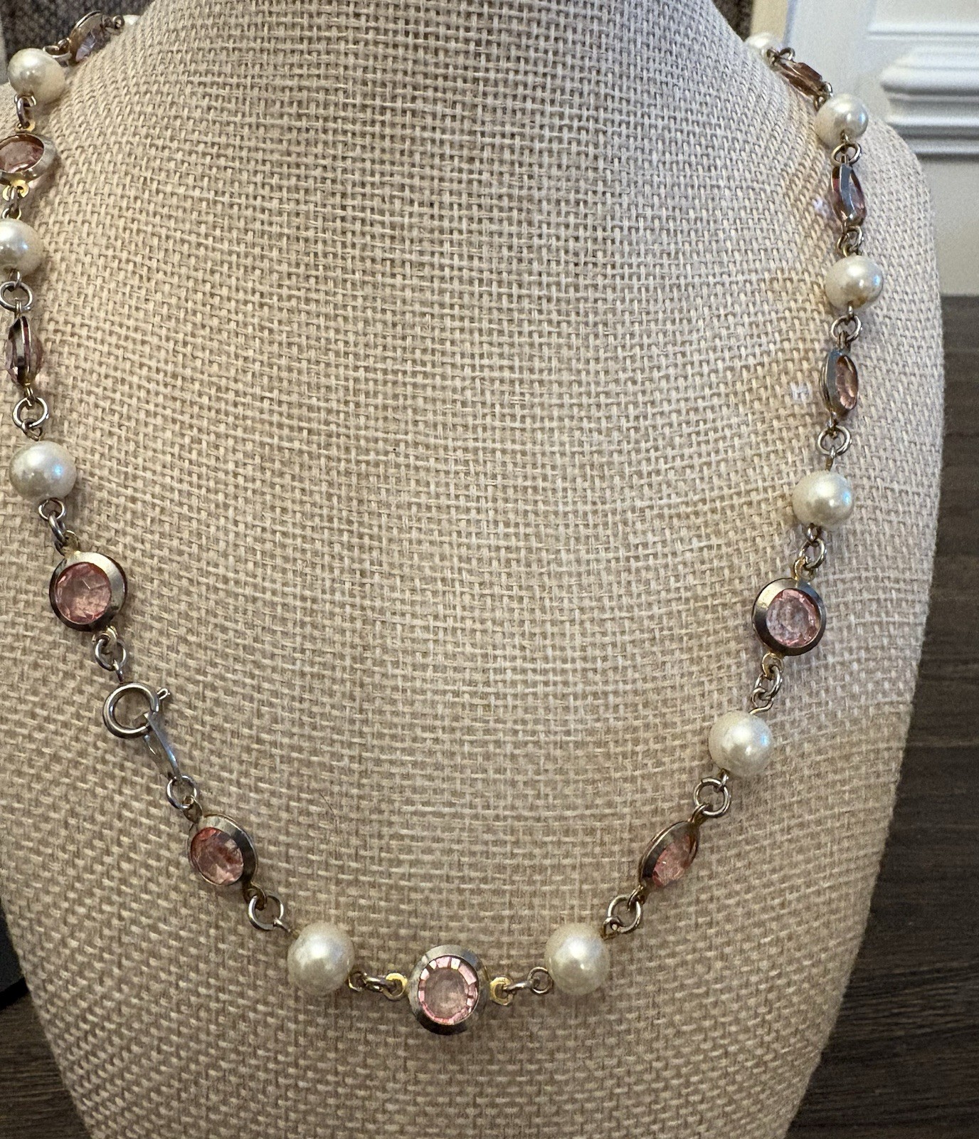 Beautiful 2 rose gold Tone One With CZ bracelets And A Beaded Necklace Set