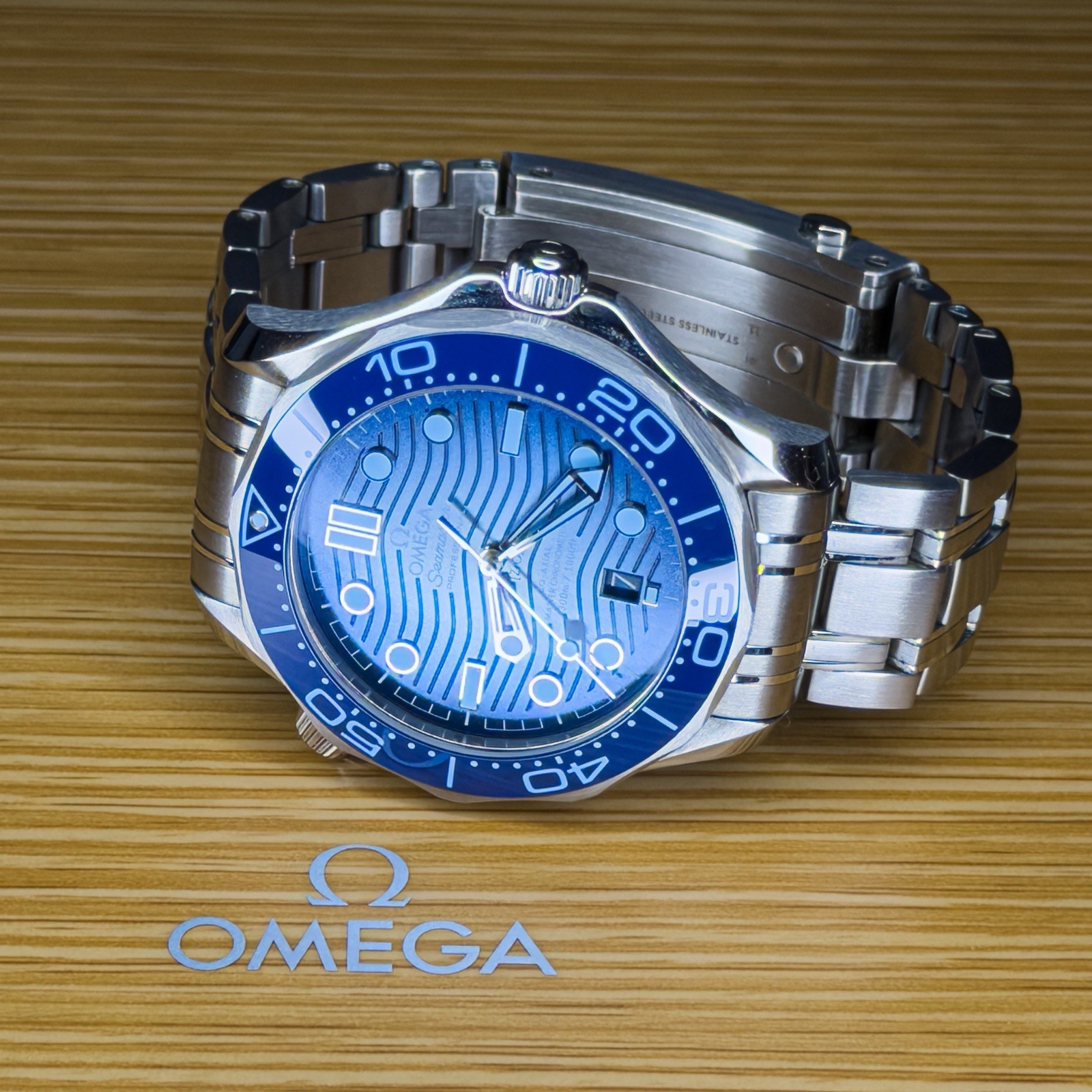Omega Seamaster Diver 300M 210.30.42.20.03.003 42mm Summer Blue Dial Box & Paper