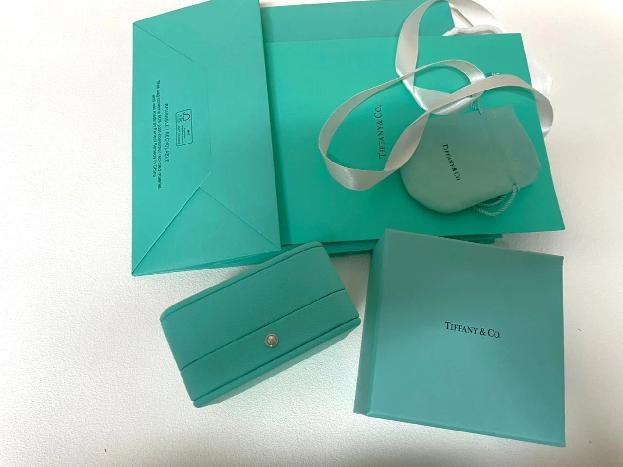 Tiffany & Co Watch or Bracelet Presentation Gift Storage Box in Blue Leather
