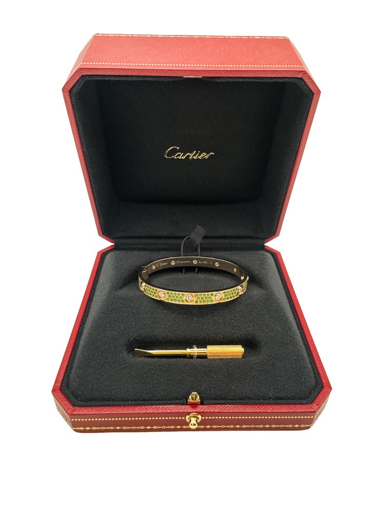 Cartier Love Bracelet 18K Yellow Gold Diamond and Tsavorite