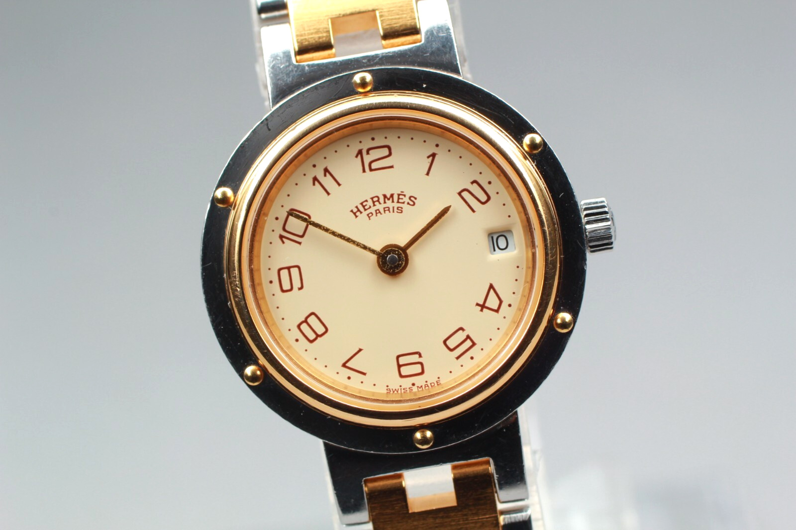 Vintage [NEAR MINT] HERMES Clipper 24mm Swiss made Qz Womens Watch From JAPAN
